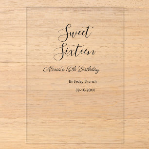 Invitations En Acrylique Brunch d'anniversaire pour un sweet sixteen 16ème