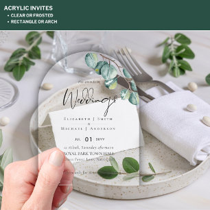 Invitations En Acrylique BUDGET Acrylique Clair Mariage Inviter la verdure