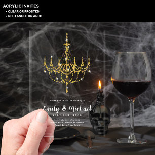 Invitations En Acrylique BUDGET Acrylique Clear Gold Lights élégant luxe