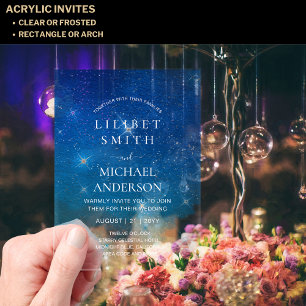 Invitations En Acrylique BUDGET Acrylique Mariage STARRY NUIT CELESTIAL SKI