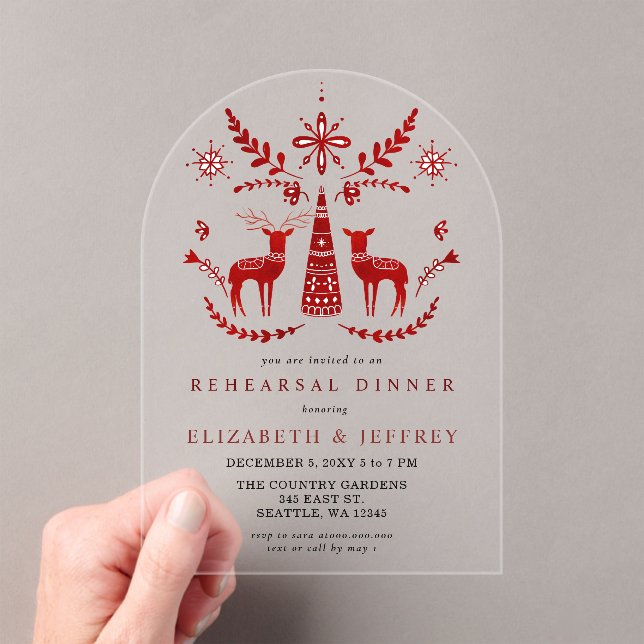 Invitations En Acrylique Budget Nordic Buck and Doe Rehearsal Dinner (In situ (ordinateur de poche))