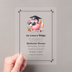 Invitations En Acrylique Business and Finance Majors brillant Futur Diplômé