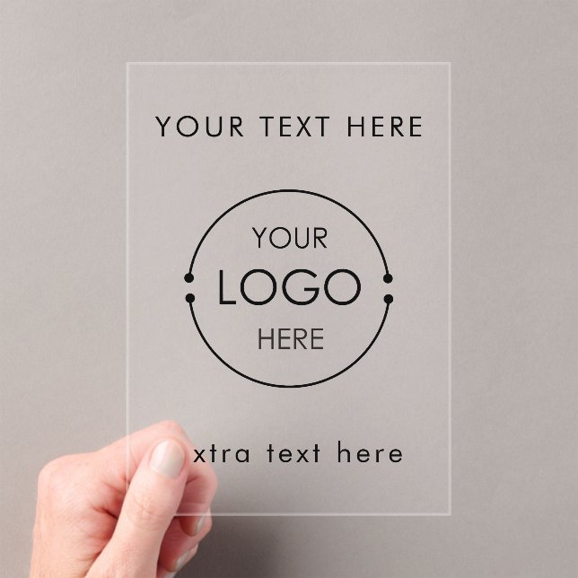 Invitations En Acrylique Business Logo Text Modern Minimalist Branded  (In situ (ordinateur de poche))