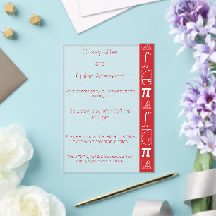 Invitations En Acrylique Ça S'Additionne en Acrylique Rouge Cerise pour Mar