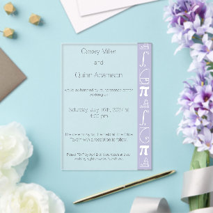 Invitations En Acrylique Ça S'Additionne en Lavande Acrylique Mariage