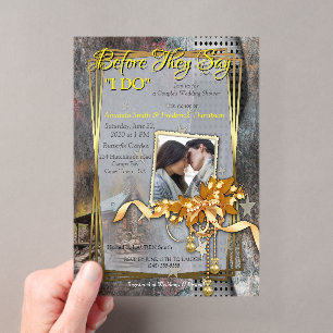 Invitations En Acrylique Cabane en pierre de famille rustique