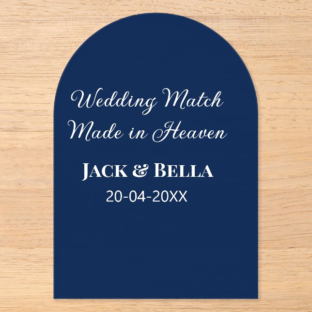 Invitations En Acrylique Cadeaux de mariage faits au ciel bleu  (Recto)