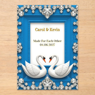 Invitations En Acrylique Cadre de mariage cygne Décoration de mariage de lu
