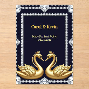 Invitations En Acrylique Cadre de mariage cygne pour décoration de mariage 