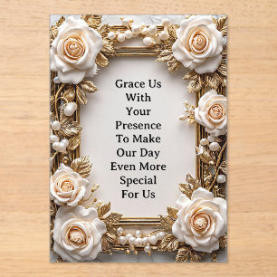 Invitations En Acrylique Cadre de mariage floral élégant