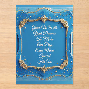 Invitations En Acrylique Cadre doré de mariage orné