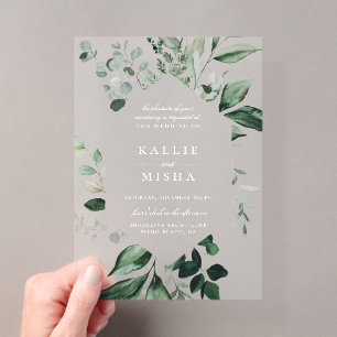 Invitations En Acrylique Cadre géométrique botanique naturel de mariage