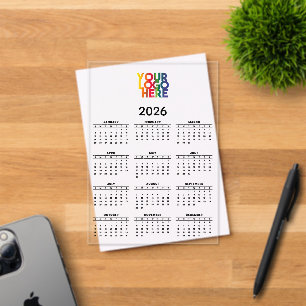 Invitations En Acrylique Calendrier 2026 Business Logo Corporate Office Cle