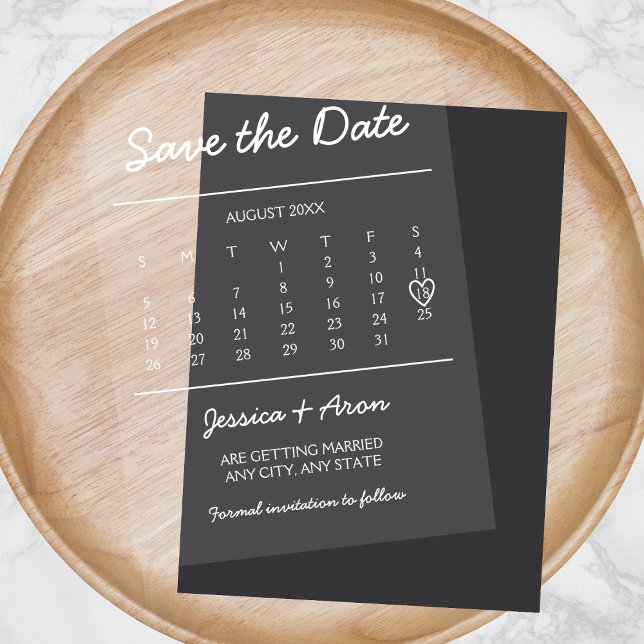 Invitations En Acrylique Calendrier Chic Enregistrer La Date Élégante Carte (Chic Calendar Save The Date Elegant Modern Card Acrylic Invitations)