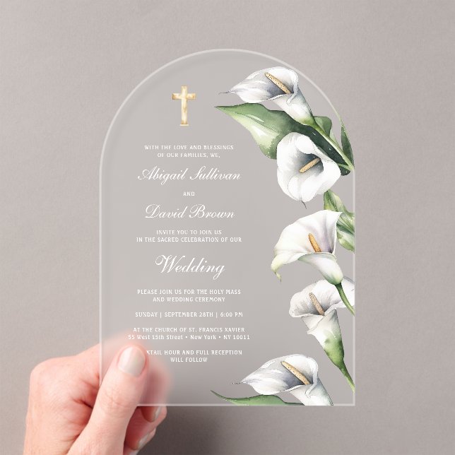 Invitations En Acrylique Calla Lilies Arch Wedding (In situ (ordinateur de poche))