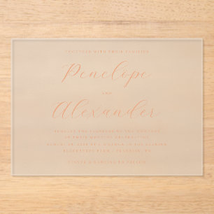 Invitations En Acrylique Calligraphie dorée élégante