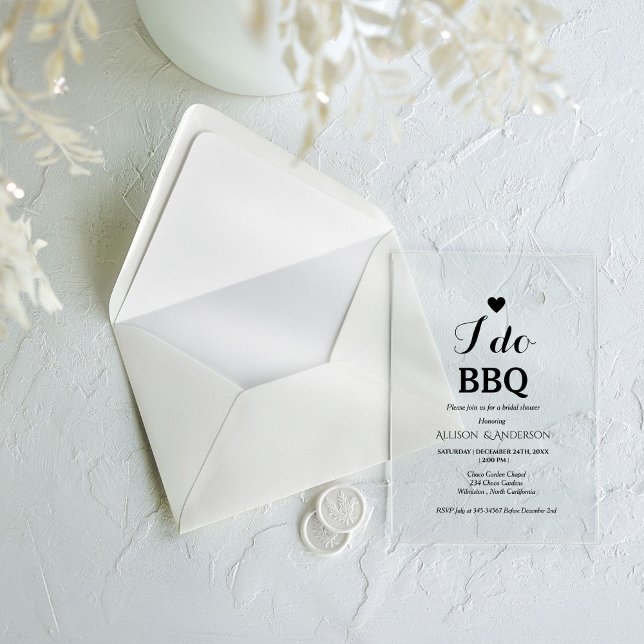 Invitations En Acrylique Calligraphie moderne je fais du barbecue douche de (Créateur téléchargé)