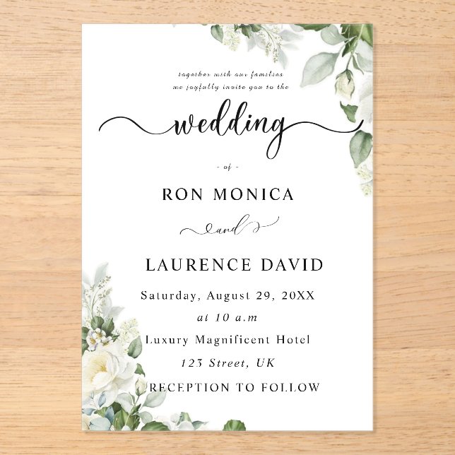 Invitations En Acrylique Carte d'accompagnement (Recto)