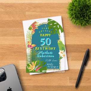 Invitations En Acrylique Carte d'anniversaire du paradis tropical