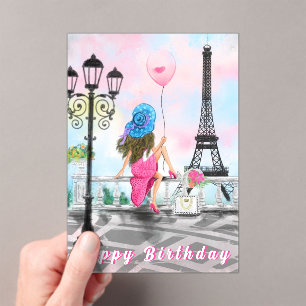 Invitations En Acrylique Carte d'anniversaire en acrylique Femme à Paris