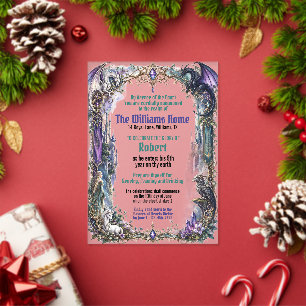 Invitations En Acrylique Carte d'anniversaire Fantastique Royale Elfique