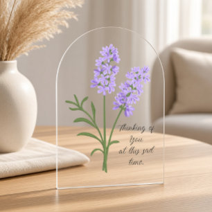 Invitations En Acrylique Carte de condoléances à la lavande personnalisable