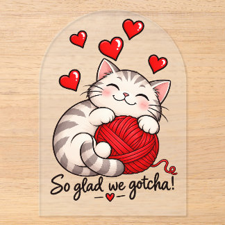 Invitations En Acrylique Carte de la journée d'adoption de votre chat, pers
