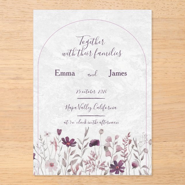 Invitations En Acrylique carte de mariage (Recto)