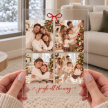 Carte de Noël en acrylique pour photos de famille