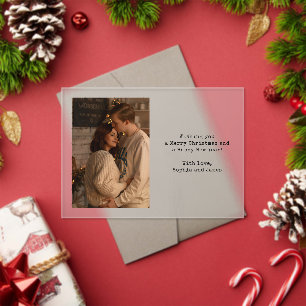 Invitations En Acrylique Carte de Noël photo couple typographie simple