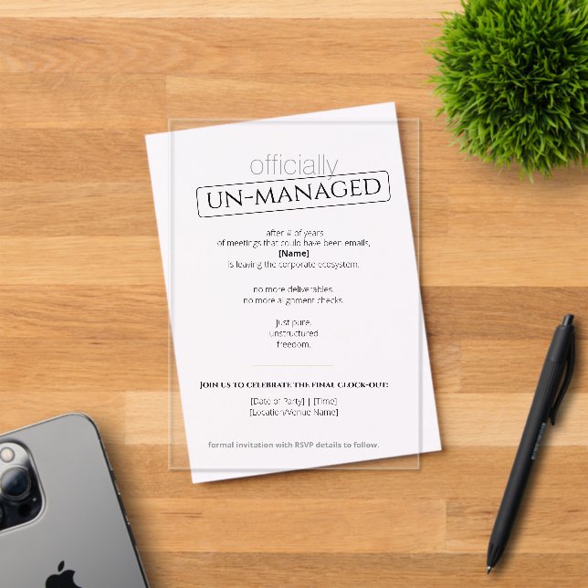 Invitations En Acrylique Carte de Rappel Plat (Insitu (Carte d'invitation))