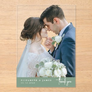 Invitations En Acrylique Carte de remerciement de mariage photo sans fond S
