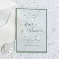 Carte de sauvegarde de mariage à bordure vert saug
