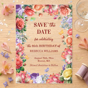 Invitations En Acrylique Carte de sauvegarde pour une fête d'anniversaire 9