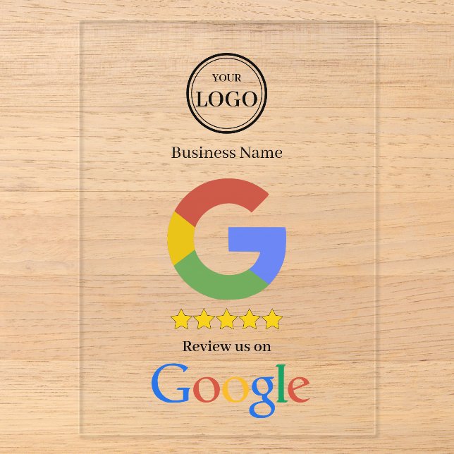 Invitations En Acrylique Carte de visite avec lien QR Code pour avis Google (Recto)