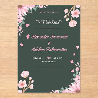 Invitations En Acrylique carte d'invitation