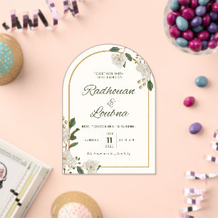 Invitations En Acrylique Carte d'invitation de mariage à motif floral éléga
