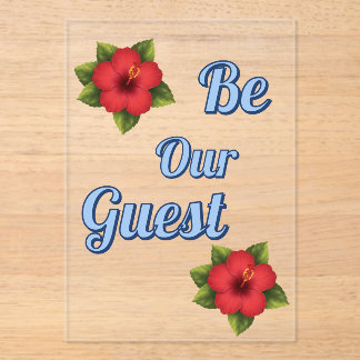 Invitations En Acrylique Carte d'invitation en acrylique à fleur d'Hibiscus