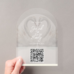 Invitations En Acrylique Carte d'invitation en acrylique avec QR Code de ma
