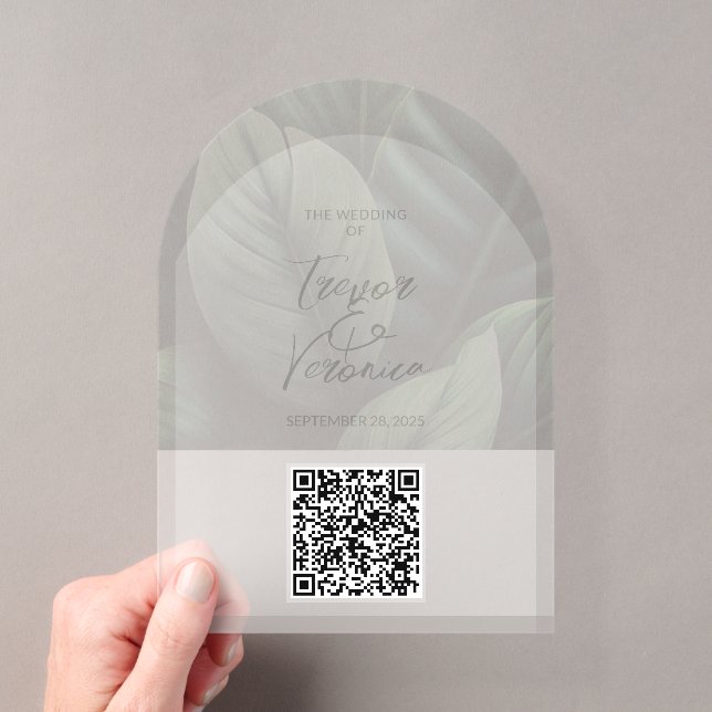 Invitations En Acrylique Carte d'invitation en acrylique avec QR Code pour  (In situ (ordinateur de poche))