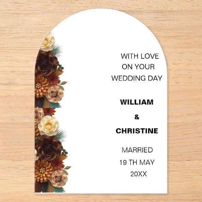 INVITATIONS EN ACRYLIQUE CARTE MARIAGE CLASSIQUE (Recto)