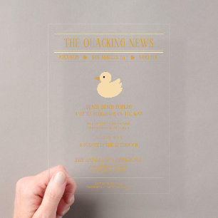 Invitations En Acrylique Carton d'invitation à la baby shower Canard Nouvel