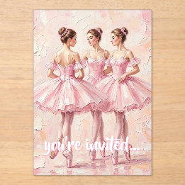 Invitations En Acrylique carton d'invitation d'anniversaire de ballerine ro