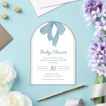 Carton d'invitation de Baby Shower avec un ruban b