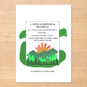 Invitations En Acrylique Carton d'invitation de baby shower Retro Mountain