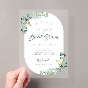 Invitations En Acrylique Carton d'invitation de fête de douche de mariage e