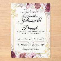 Carton d'invitation de mariage élégant à motif de