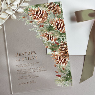 Invitations En Acrylique Carton d'invitation de mariage en acrylique Pin d'