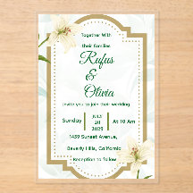 Carton d'invitation de mariage floral élégant avec