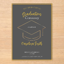 Carton d'invitation de remise de diplômes élégant